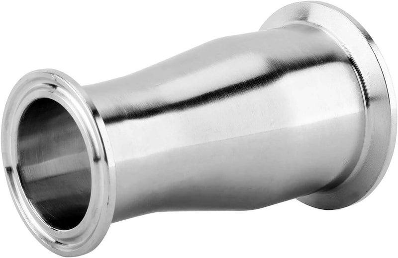 Fitvell Sanitary Tri Clamp Concentric Reducer 1.5" Tube OD to 2" Tube OD Tri Clamp Clover Fittings (pack of 2) - Image 2